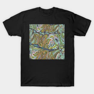 Rustic Graffiti Slime - Colorful Paint Pour/ Fluid Art - Unique and Vibrant Abstract Acrylic Paintings for Art Prints, Canvas Prints, Wall Art, Mugs, Leggings, Phone Cases, Tapestries and More T-Shirt